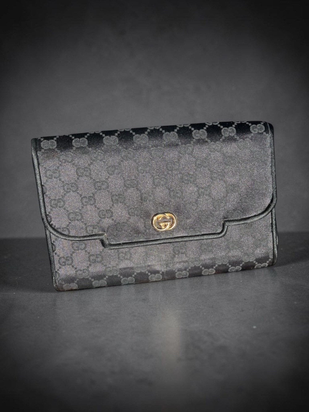 Vintage RARE Gucci GG Monogram Silk Clutch